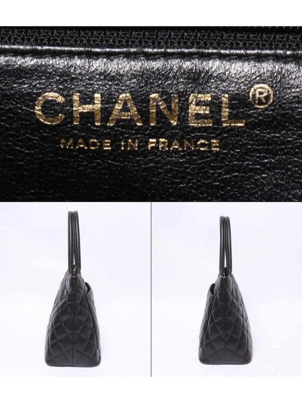 Chanel Tote Shoulder Bag Gold Reissue Caviar Leather